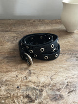 Double wrap eyelet slim belt