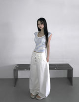 Ann striped v-tee (2 color)
