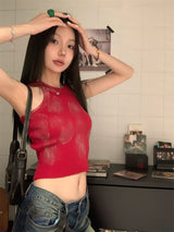 fire ribbed sleeveless tee