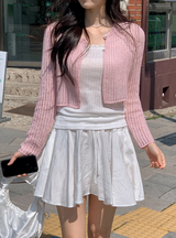 Flower Two Button Knit Bolero Cardigan (3color)