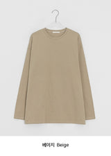 [unisex] Napyu Slit Over Plain Long Sleeve Tee