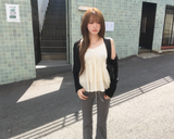 Shirring banding sapn boots cut pants