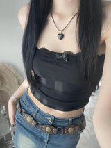 Black & heart necklace