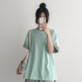 ボクシールーズフィットロールアップ半袖Tシャツ (4 colors)