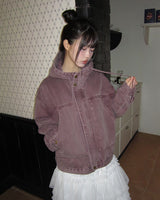 Jepu Pigment-Washed Hoodie Jacket