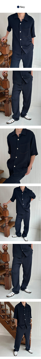 [S/S] Denim pleats banding pants (2color)