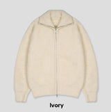 Neville two-way angora knit zip-up
