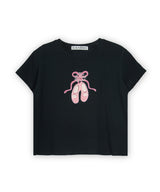 Ballet Shoes Ribbon T-shirt_Black