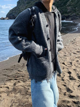 Nut mohair damage cardigan 3C