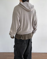 Broken Knit Hooded Zip-Up
