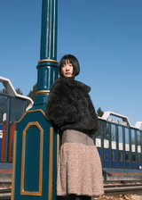 Fluffy Midi Skirt / Beige
