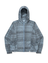 RUFFLE CHECKERED WINDBREAKER JACKET(BLUE)