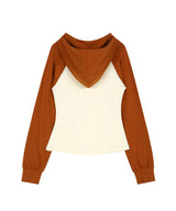 Asymmetric Ruched Hoodie (ORANGE)