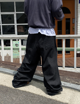 No.0858 HストライプPFワイドスナップパンツ