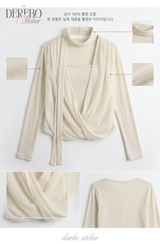 daisy scarf chiffon shirring blouse top