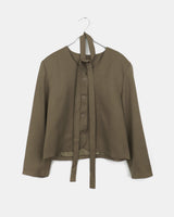 Teoleu V-neck button-down long-sleeved jacket