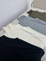 wool Angora sleeveless turtleneck T-shirt