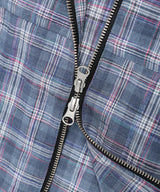 HOODED CHECK WIND BREAKER BLUE(CV2FSUB962A)