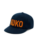 KUKO ロゴ6パネルキャップ_ネイビーオレンジ