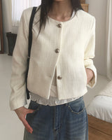 Becche silver button tweed jacket