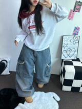 HIGH QUALITY 💍💎 LIP BALLOON PARACHUTE DENIM PANTS 🤎2 SIZE