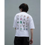 PEANUT STAIN - Friends White Boxy Tshirt