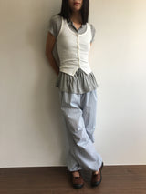 ローキーピンタックチェックパンツ (2color)