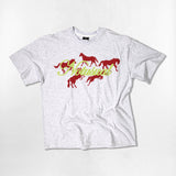Red Pixel Horse Over-fit T-Shirts - 4COLOR