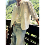 [Unisex] ストライプクロップシャツ(3color)