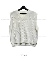 Moss Twist Knit Vest