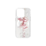 【MADE】romantic pink lace ribbon MagSafe gelhard phonecase
