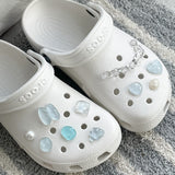 [made]blue pearl pebble resin shoes charm set 
