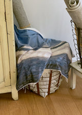 nature pillow blanket - blue bada