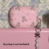 [MADE] vintage bear airpods case (pink)