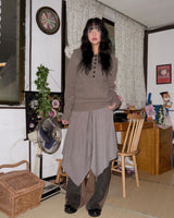 (3color) Argyle Panel Brushed Velour Bootcut Pants