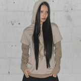 STRIPE LAYERED HOODIE (BEIGE) F25ZB024