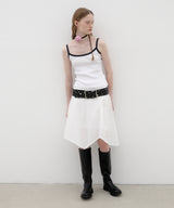 Ringer Sleeveless Top - White/Navy