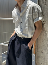 [S/S] Multi stripe half shirts(2color)