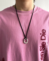 circular leather necklace