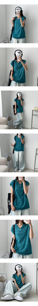 Buddy Linen V-neck Summer Knit Vest
