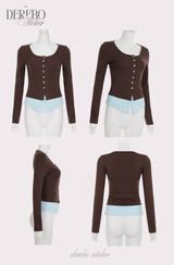 Mint Brown Layered T-shirt