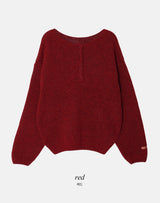 アメリ―レザーパッチヘンリーネックニット (5color)