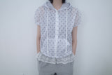 star mesh hood zip-up