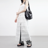 Bullet lace punching long dress