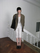 Trim lace pants_ivory