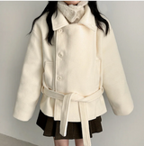 ポニーシックベルトダブルハイネックコート