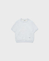 [AG.W] Round Raglan Sweat Half Tee - White Melange