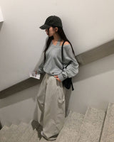 [ORIGINAL] Mellow U-Neck Long Sleeve Knit
