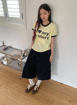 エシニドットパッチリンガー半袖Tシャツ