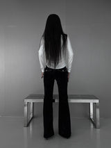 velvet stud bootcut pants